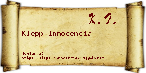 Klepp Innocencia névjegykártya